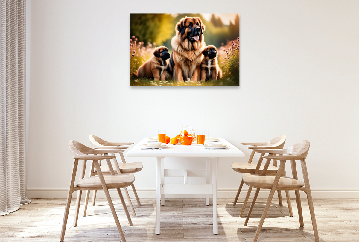 Leonberger mit Welpen