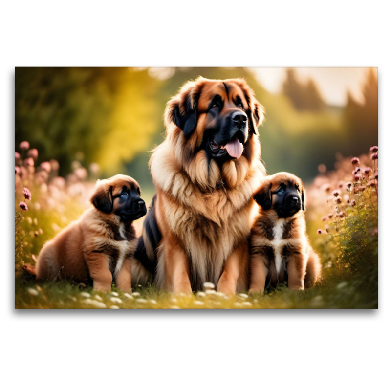 Leonberger mit Welpen