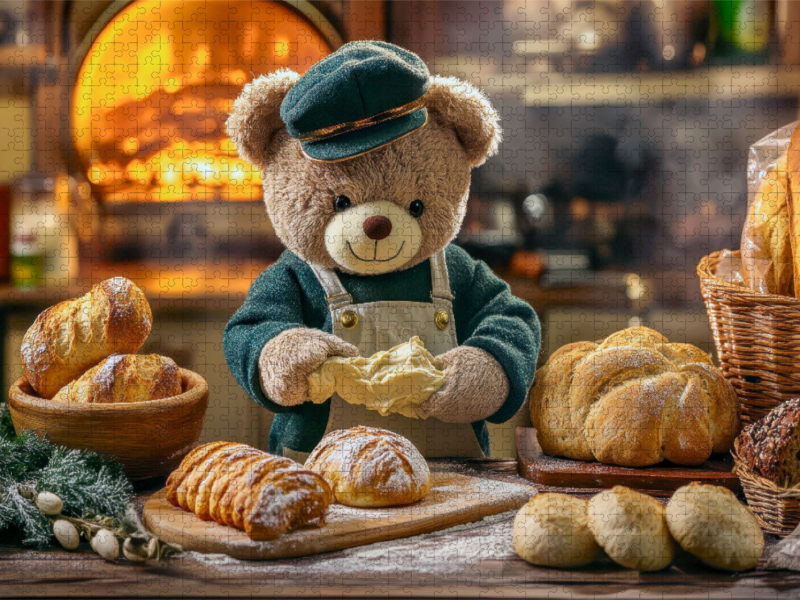 In meiner Bäckerei backe ich das Brot