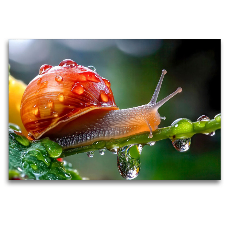 Naturschauspiel - kleine Schnecke auf Tautropen