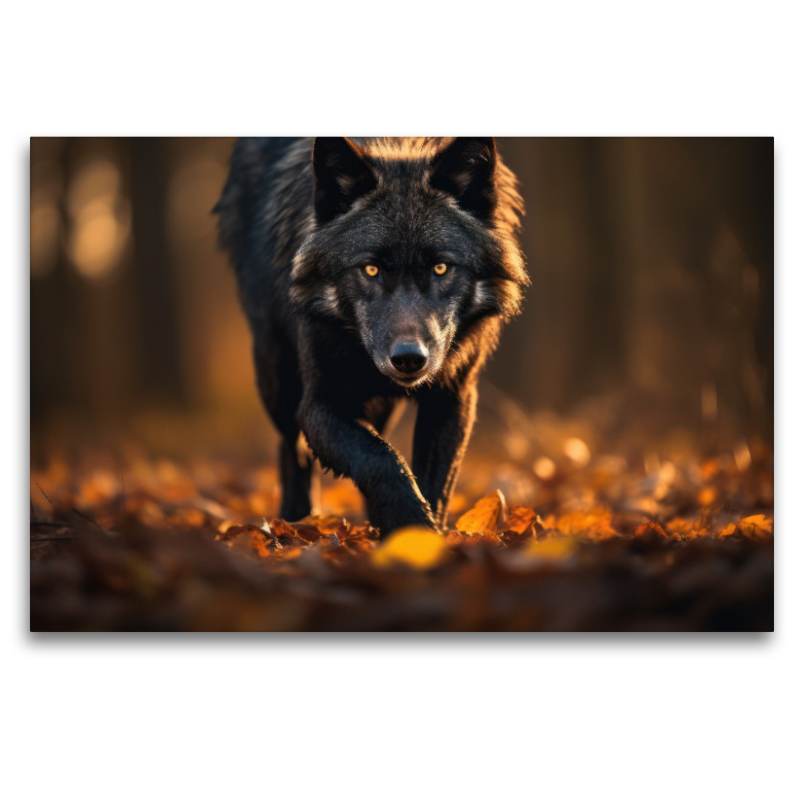 Ein Wolf pirscht sich an