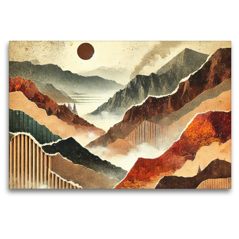 Herbstzauber – Mystischer Wald als KI-generierte Collage auf HD-Leinwand und Puzzle