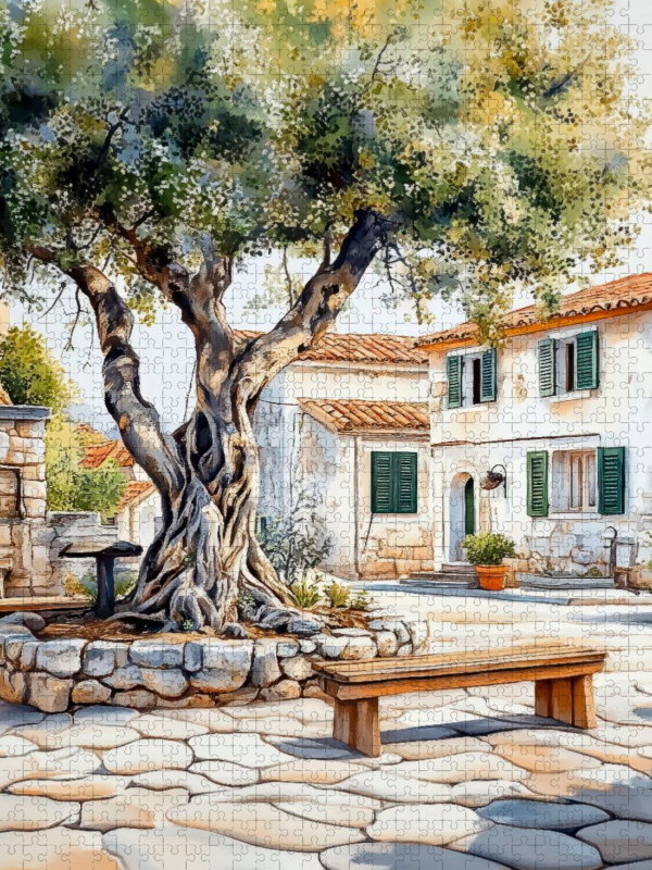 Ein malerischer Dorfplatz in der Region Dalmatien
