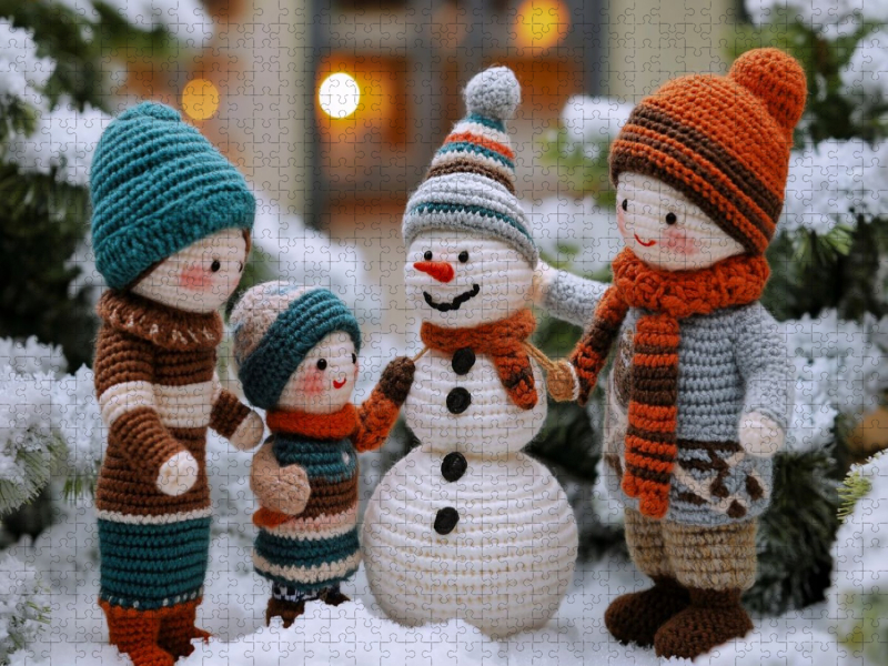 Winterspaß beim Schneemannbauen
