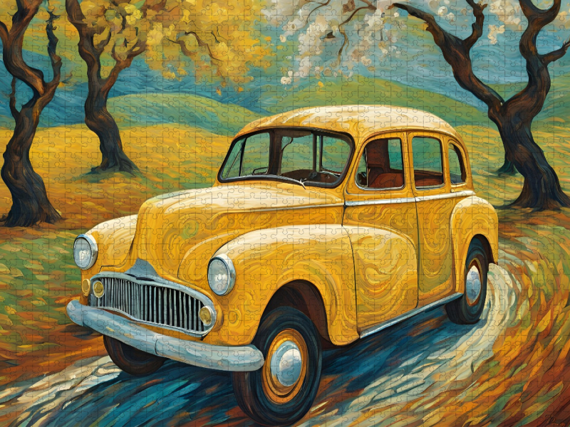 Oldtimer im Stil von van Gogh