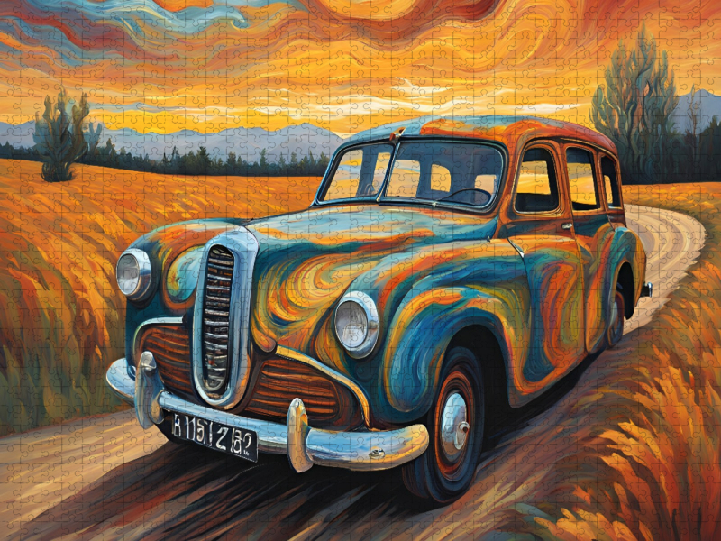 Oldtimer im Stil von van Gogh