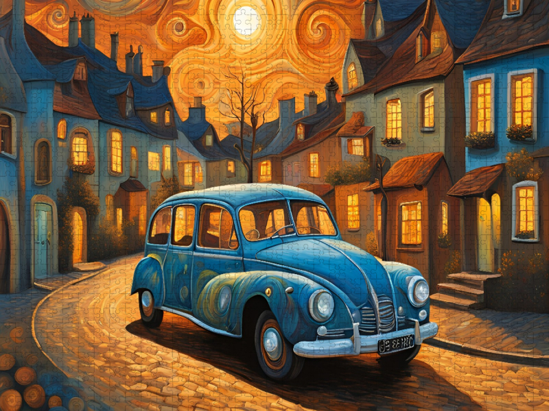 Oldtimer im Stil von van Gogh