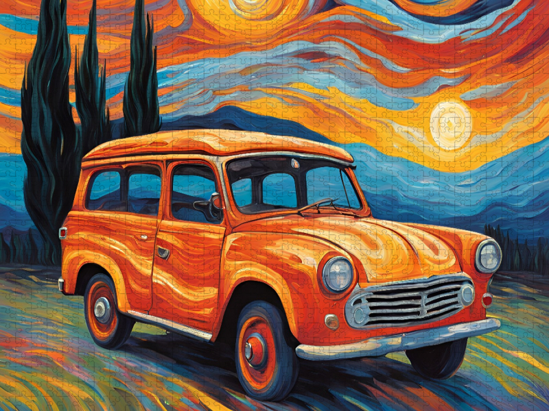 Oldtimer im Stil von van Gogh