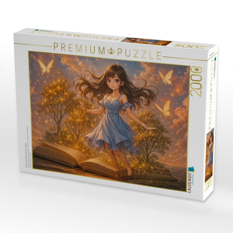 Animewelt Heldin zwischen Seiten