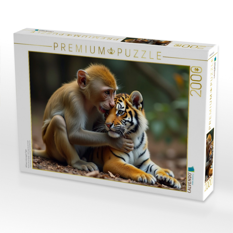 Äffchen mit jungem Tiger