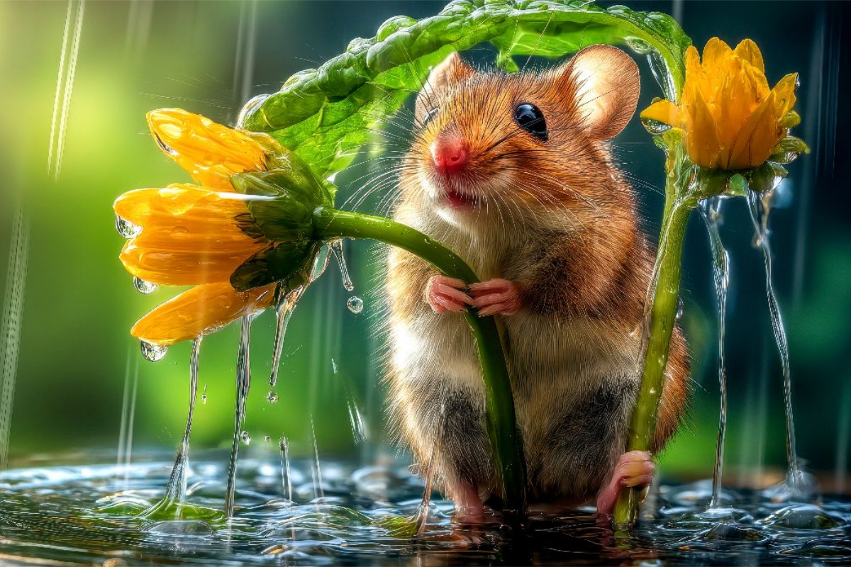 Ganz schön viel Regen für so eine zarte Blume