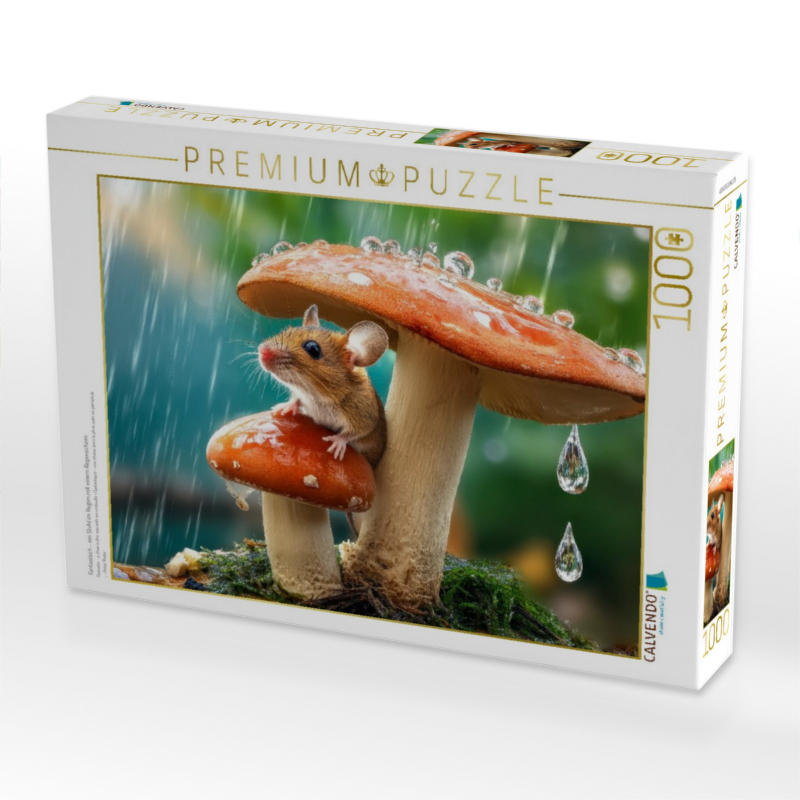Fantastisch - ein Stuhl im Regen mit einem Regenschirm
