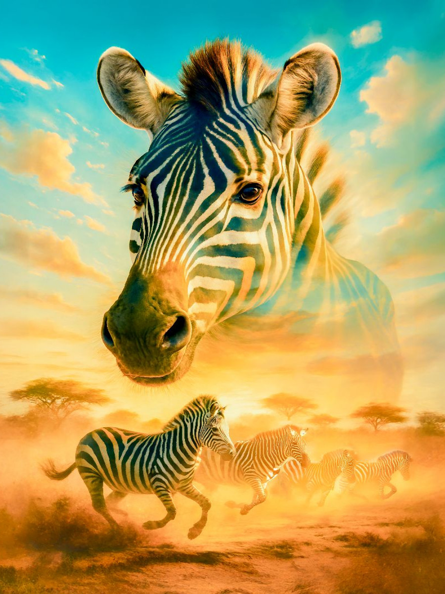 Afrikanische Harmonie - Zebra im Streifenlicht