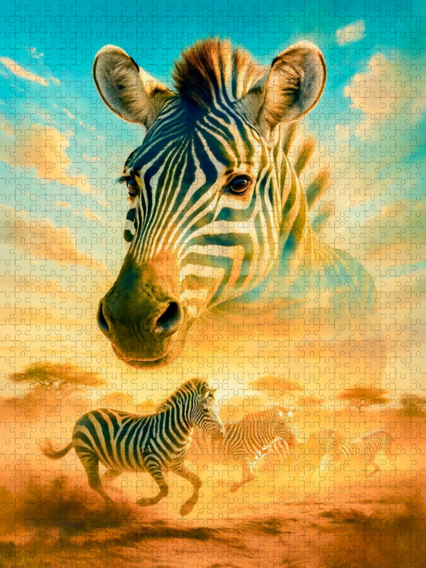 Afrikanische Harmonie - Zebra im Streifenlicht