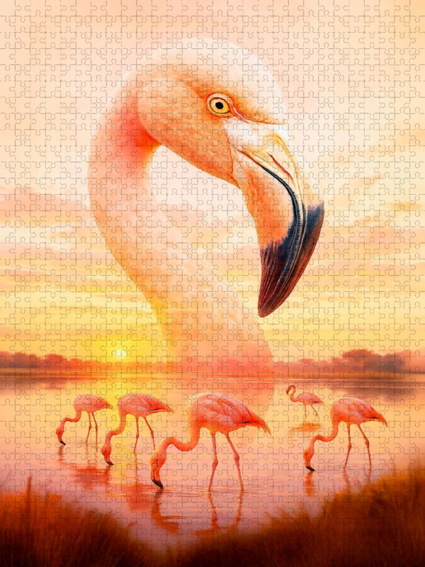 Flamingo im Licht - Eleganz in Rosa