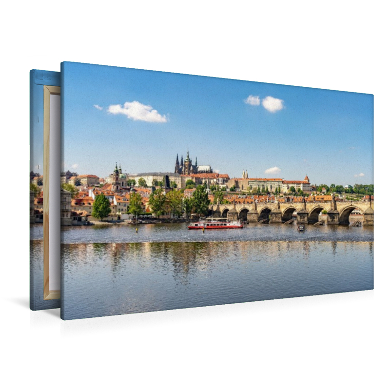 Moldau, Burg und Karlsbrücke in Prag