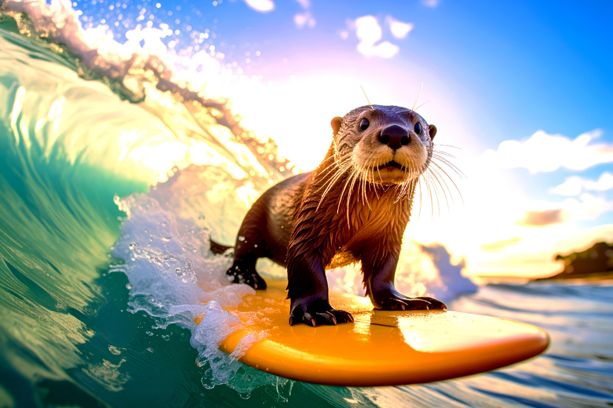 Otterly cool auf dem Surfbrett