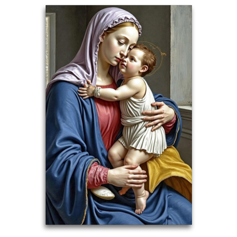 Inspiriert von Sandro Botticelli/Madonna mit Kind (ca. 1490)