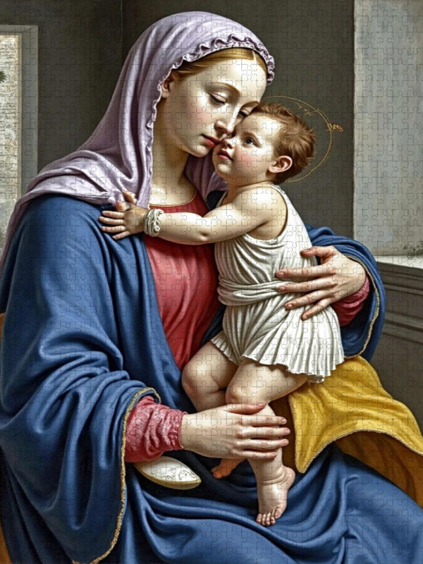 Inspiriert von Sandro Botticelli/Madonna mit Kind (ca. 1490)