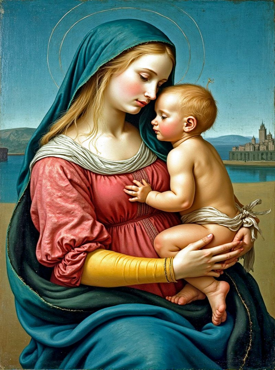 Inspiriert von Raffael/Madonna Tempi (1508)