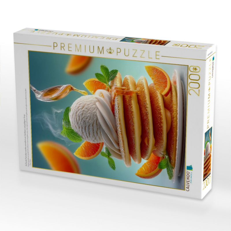 Duftende Pancakes werden verwöhnt von Vanilleeis und goldigem Sirup