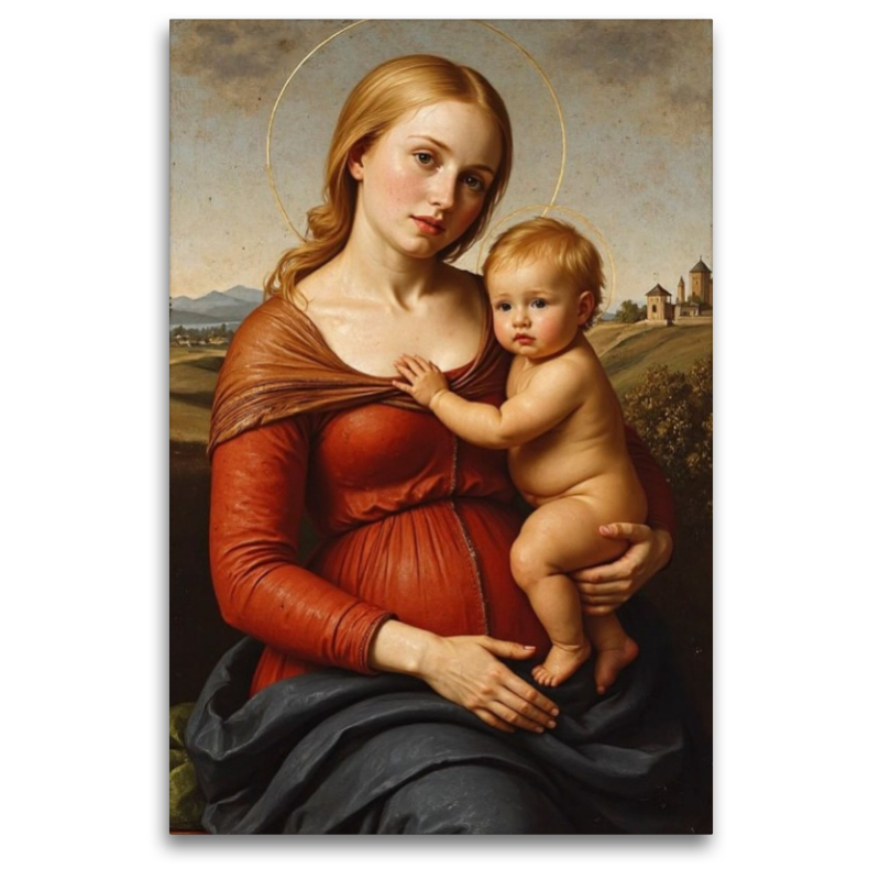 Inspiriert von Raffael/Madonna mit Kind (ca. 1508)