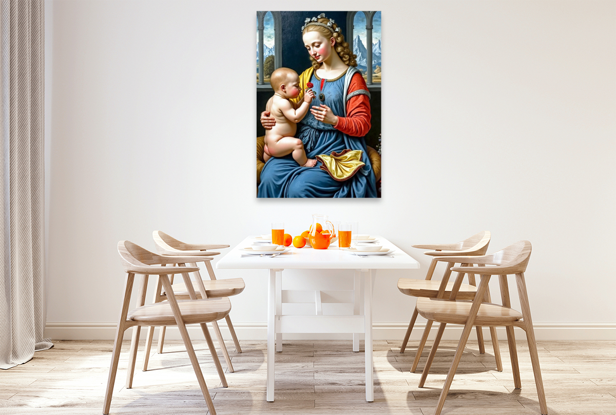 Inspiriert von Leonardo da Vinci/Madonna mit der Nelke (um 1475)