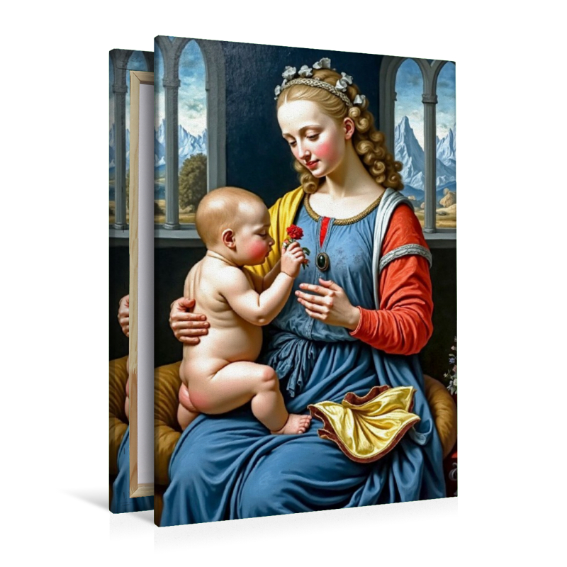 Inspiriert von Leonardo da Vinci/Madonna mit der Nelke (um 1475)
