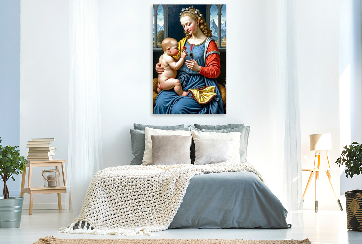 Inspiriert von Leonardo da Vinci/Madonna mit der Nelke (um 1475)