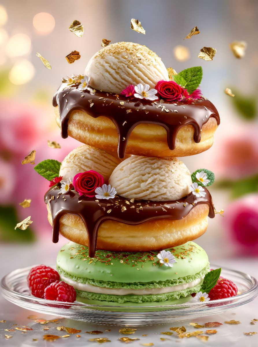 Süße Glückseligkeit - Donuts und Eiscreme