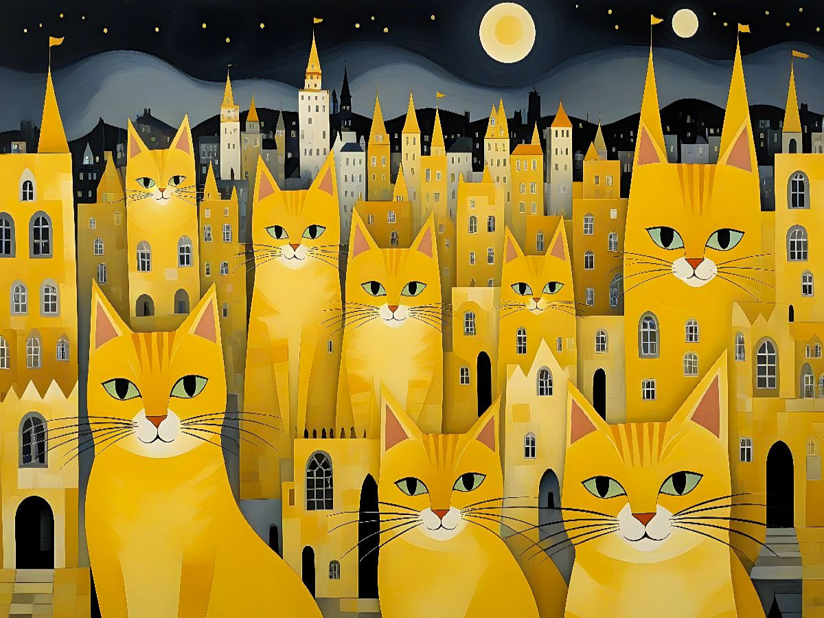 Katzen - Schnurren unterm Sternenhimmel