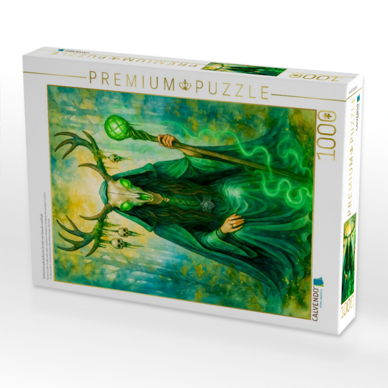 Geheimnisvolle keltische Druidin mit Geweih und Kraft