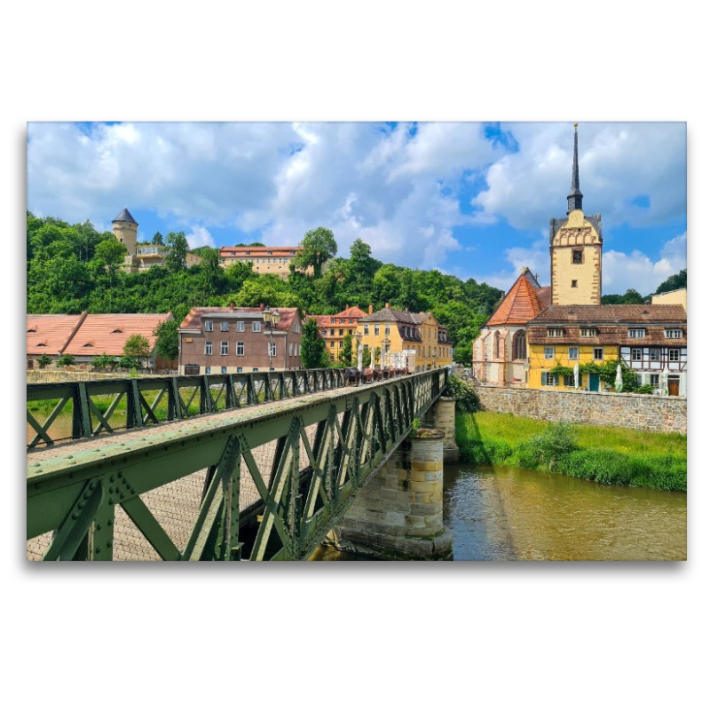 Gera - Untermhäuser Brücke und Blick auf die Schlossruine