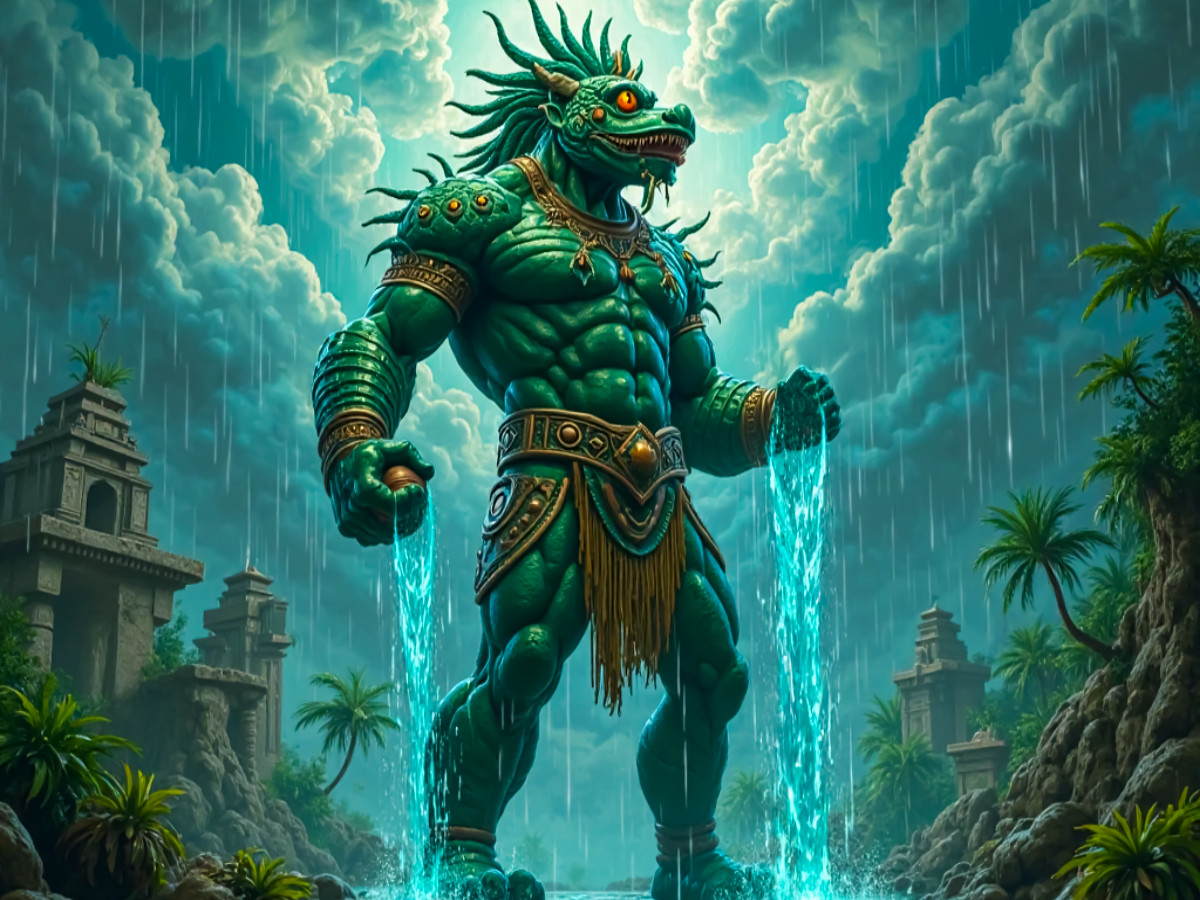 Tlaloc, der Gott des Regens, Donners und der Fruchtbarkeit