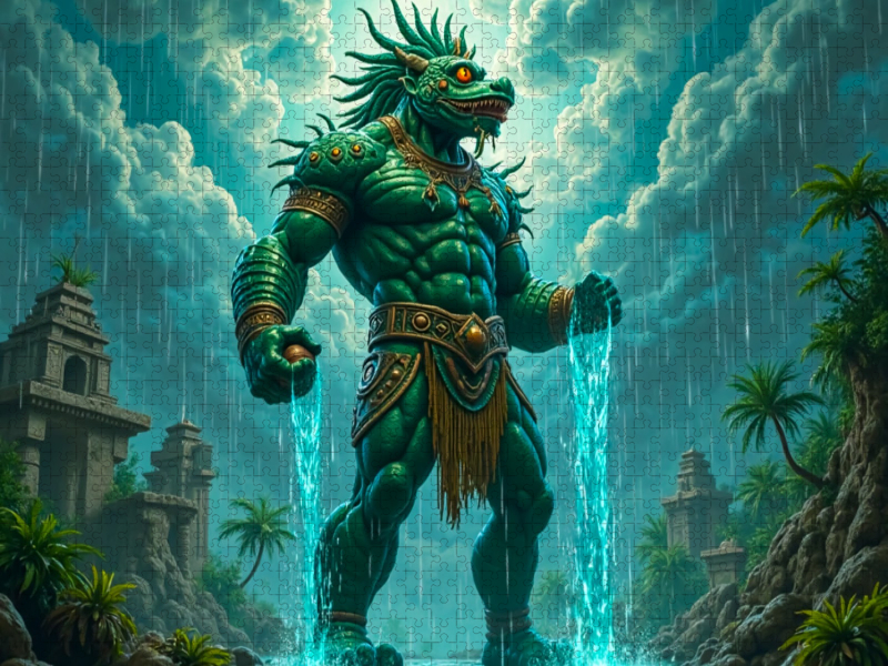 Tlaloc, der Gott des Regens, Donners und der Fruchtbarkeit