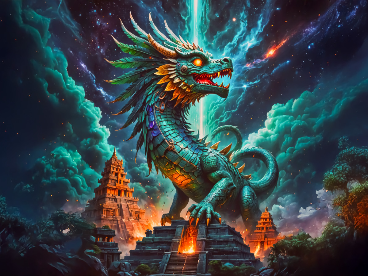 Quetzalcoatl, der gefiederte Schlangengott
