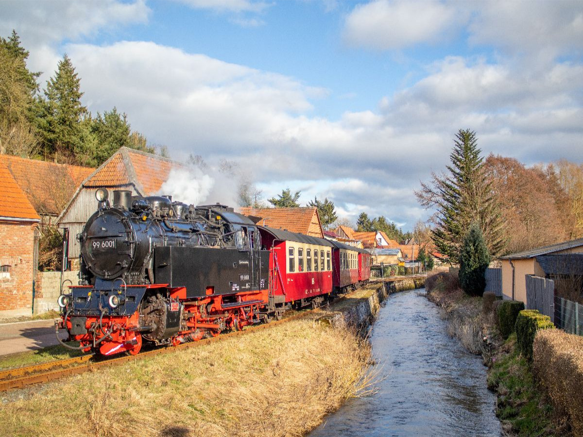 99 6001 der Selketalbahn in Straßberg