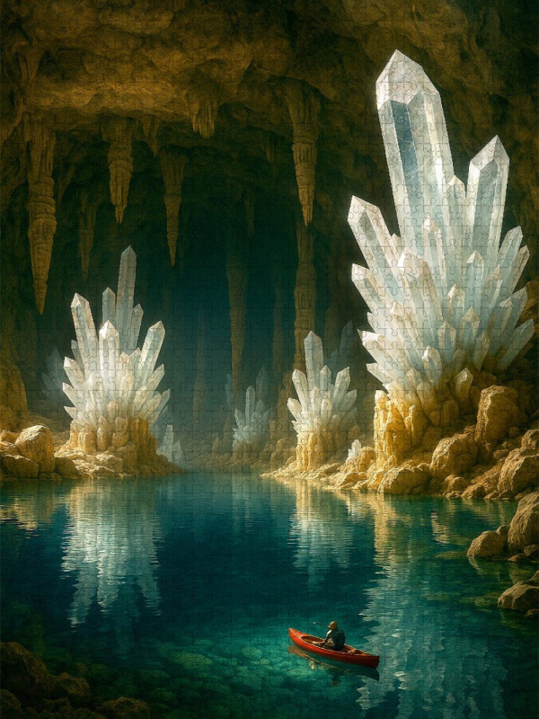 Kristallwelten in einer riesigen Höhle