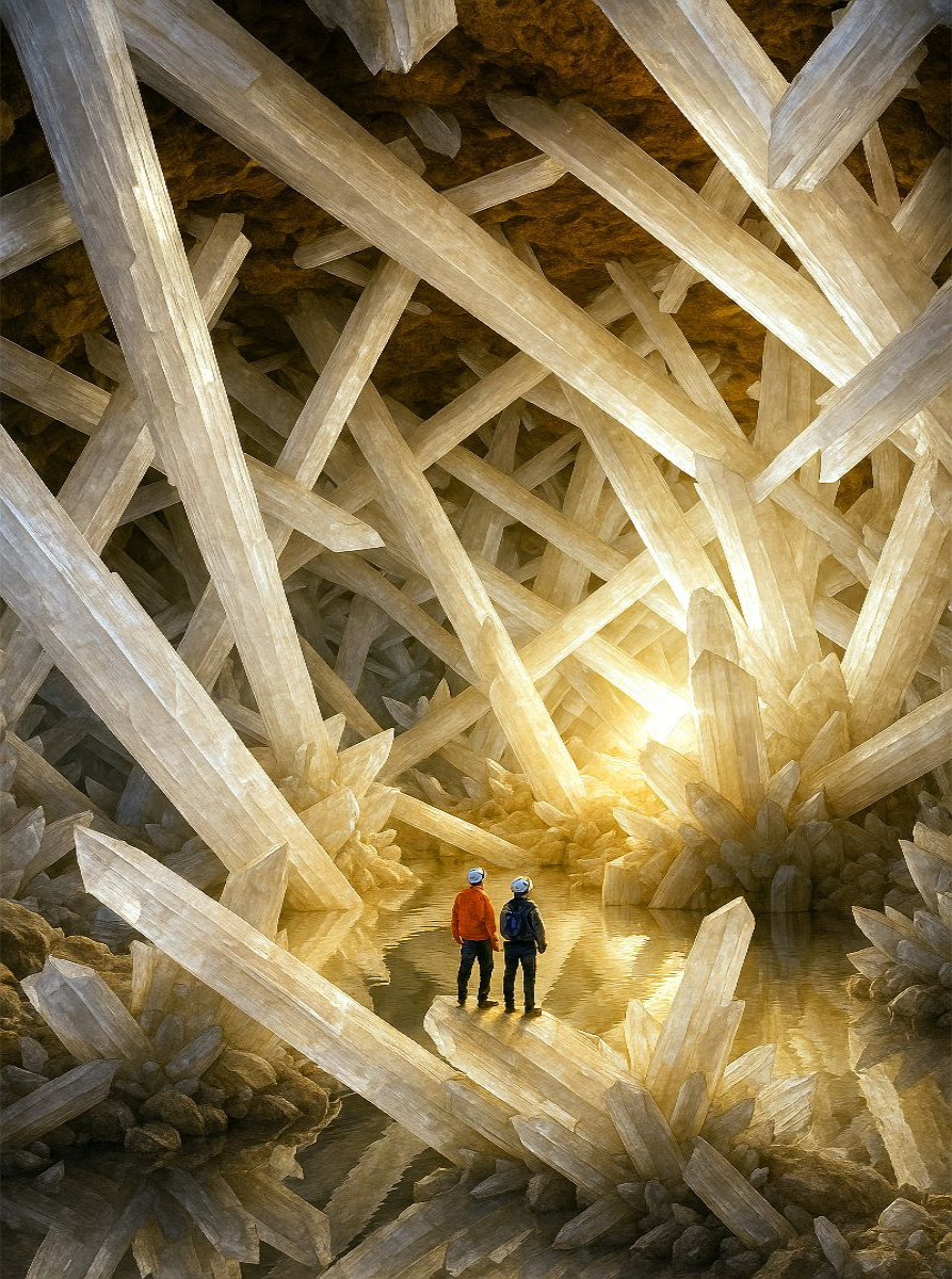 Selenitzauber - riesige Höhle mit Kristallen