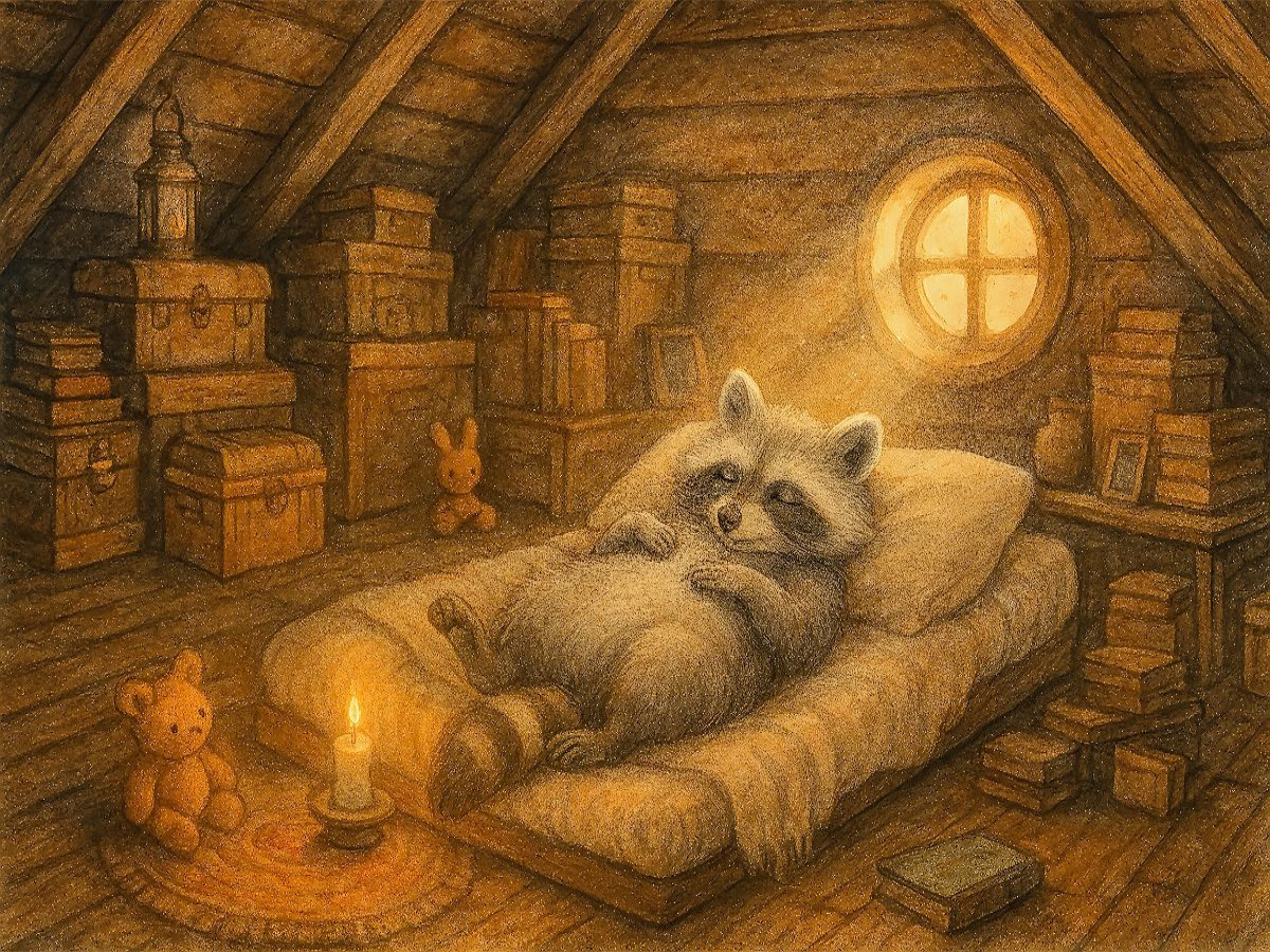 Dachbodenträumer – Der kleine Waschbär