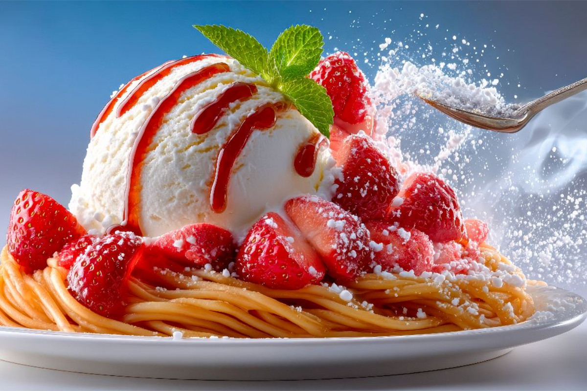 Mmmm! Spaghetti-Eis