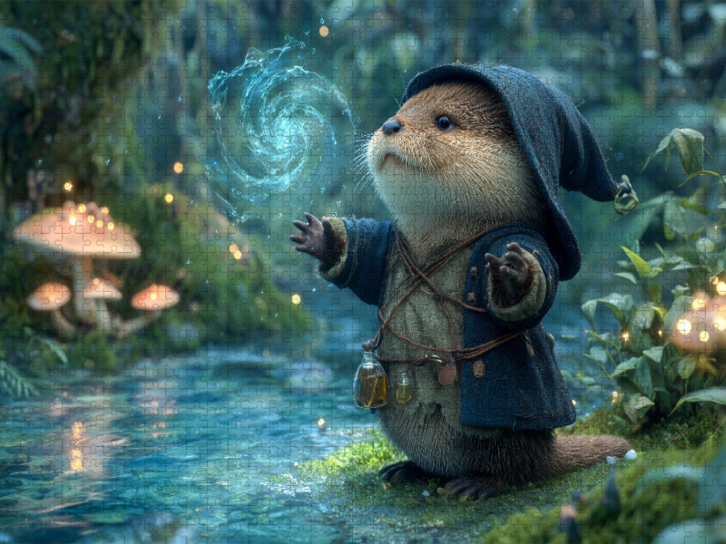Magischer Otter im Zauberwald