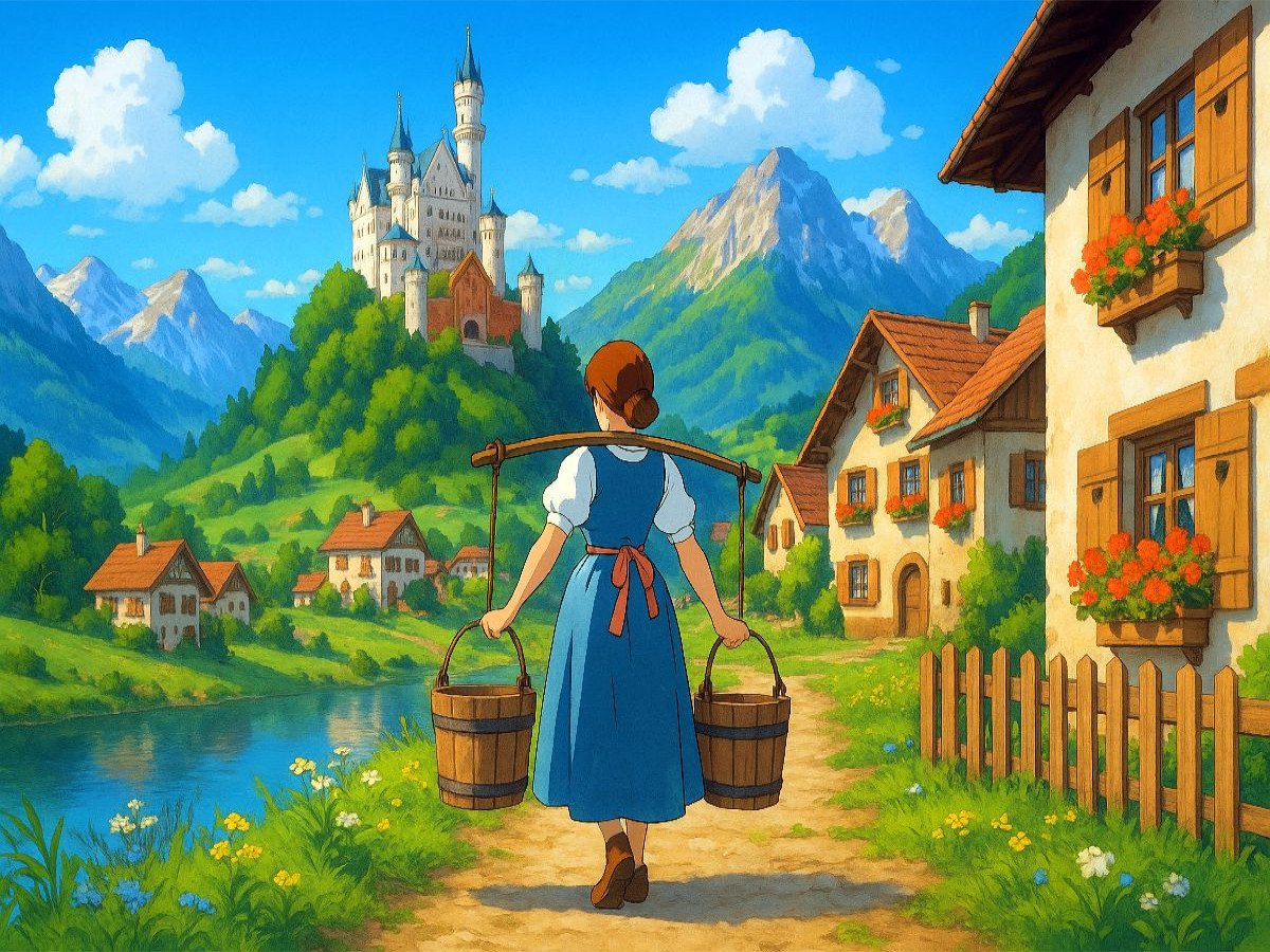 Dorfidylle und Märchenschloss - Anime Alpen