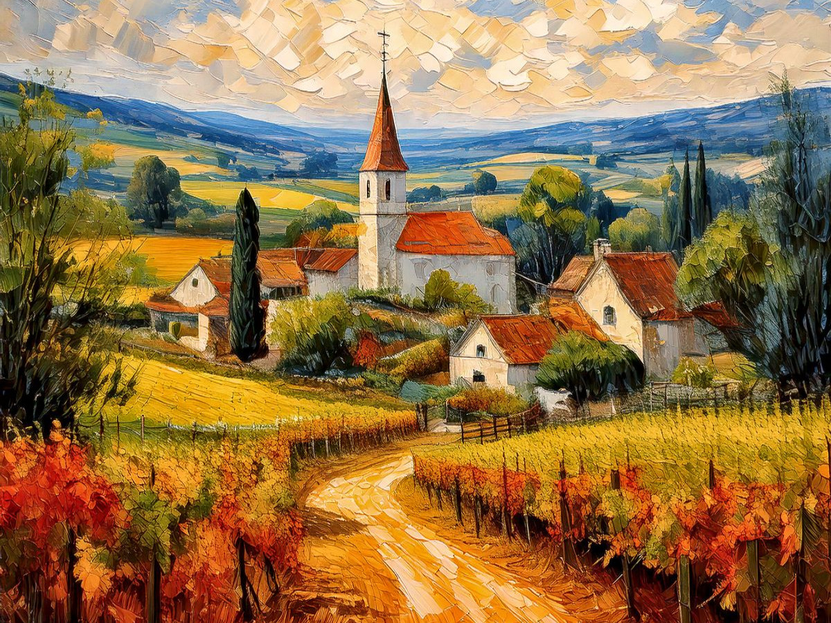 Dorf in den Weinbergen