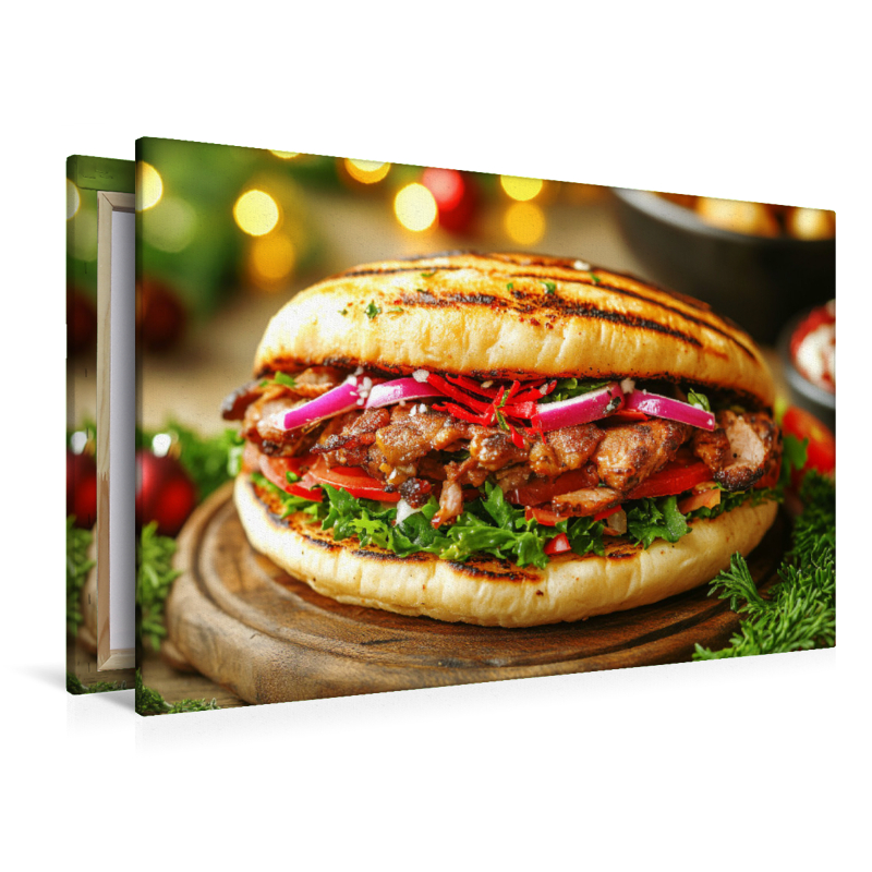 Weihnachtlicher Döner Kebab mit frischen Zutaten