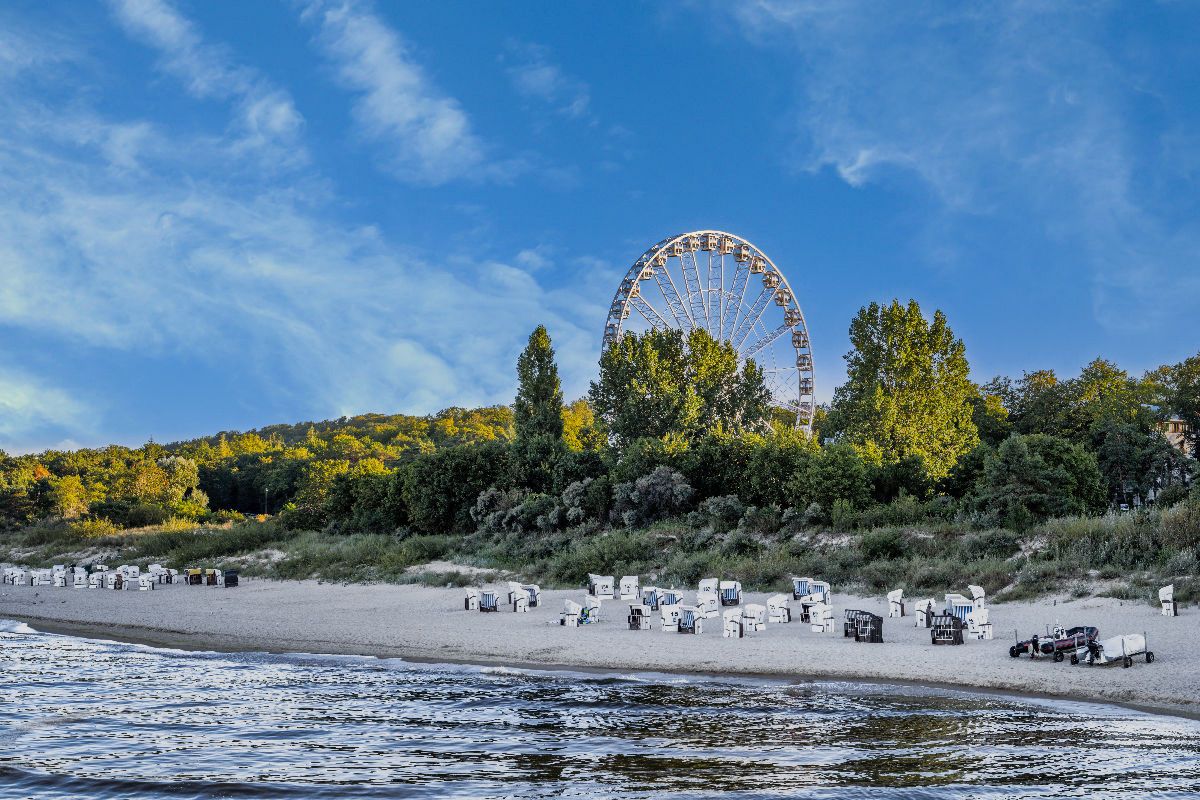 Ein Blick auf den Strand in Heringsdorf an der Ostsee