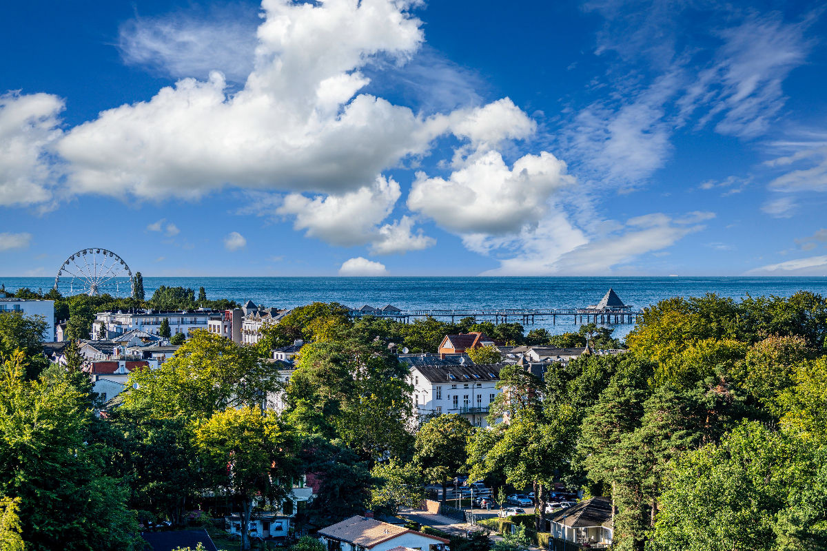 Ein Blick auf die Seebrücke in Heringsdorf an der Ostsee