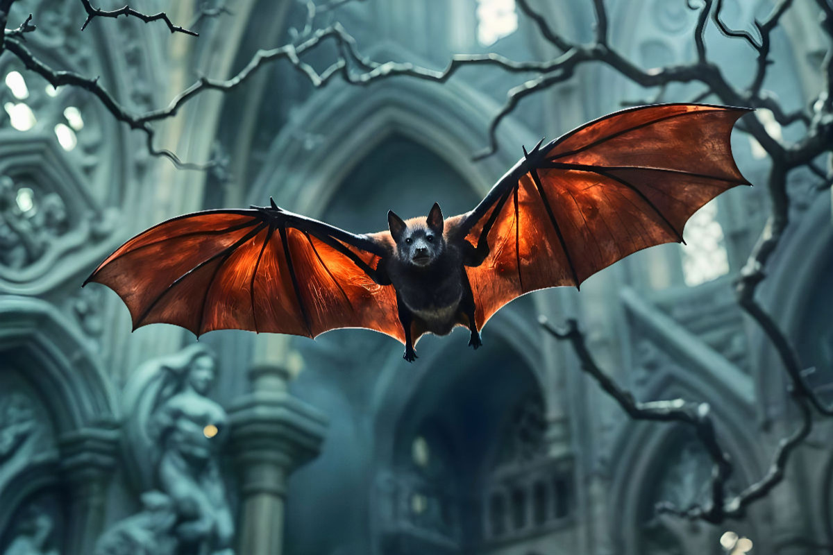 Mystische Eleganz – HD-Leinwand „Gothic Bat“