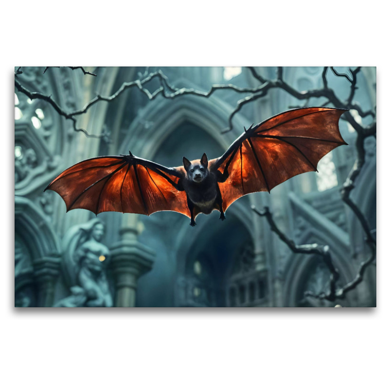 Mystische Eleganz – HD-Leinwand „Gothic Bat“