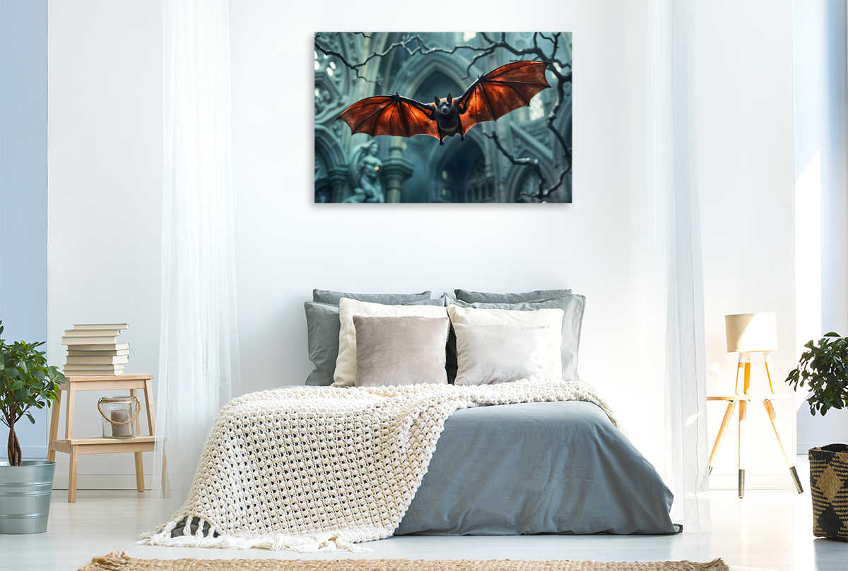 Mystische Eleganz – HD-Leinwand „Gothic Bat“